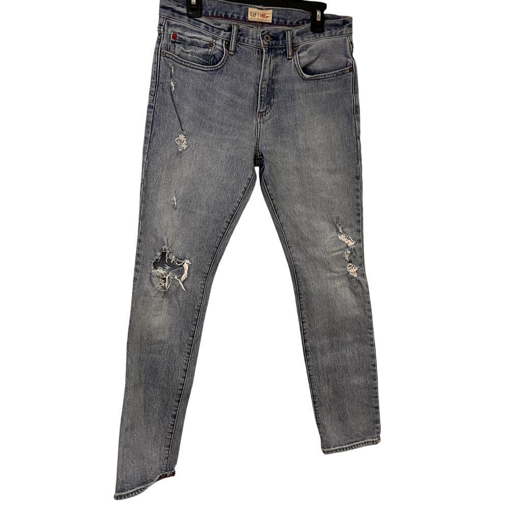 Gap Blue Distressed Skinny Cone Denim Jeans Size 31X32
